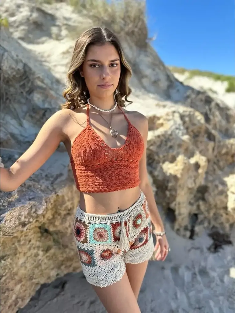 Naked Gypsy BODHI CROCHET TOP RUST