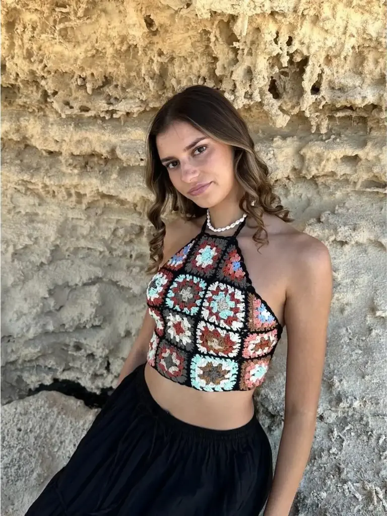 Naked Gypsy LUNA CROCHET TOP MIDNIGHT