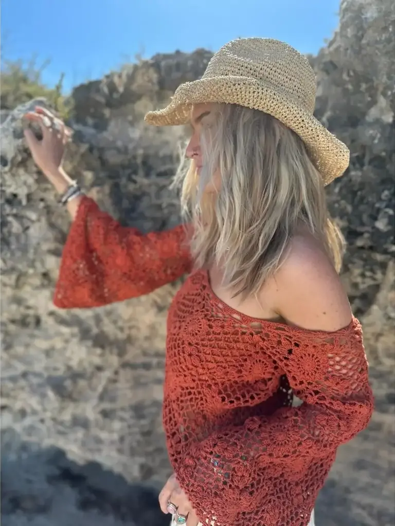 Naked Gypsy KYLO CROCHET TOP RUST