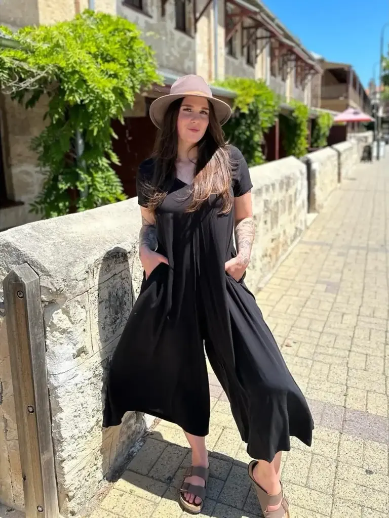 Honey & Stone Co BLACK HARLOW JUMPSUIT