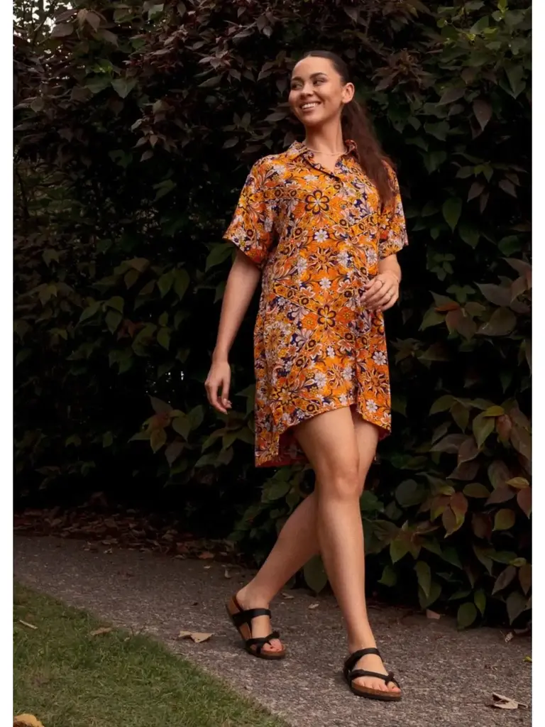 Honey & Stone Co SUNNY GOLDEN ECLIPSE SHIRT DRESS