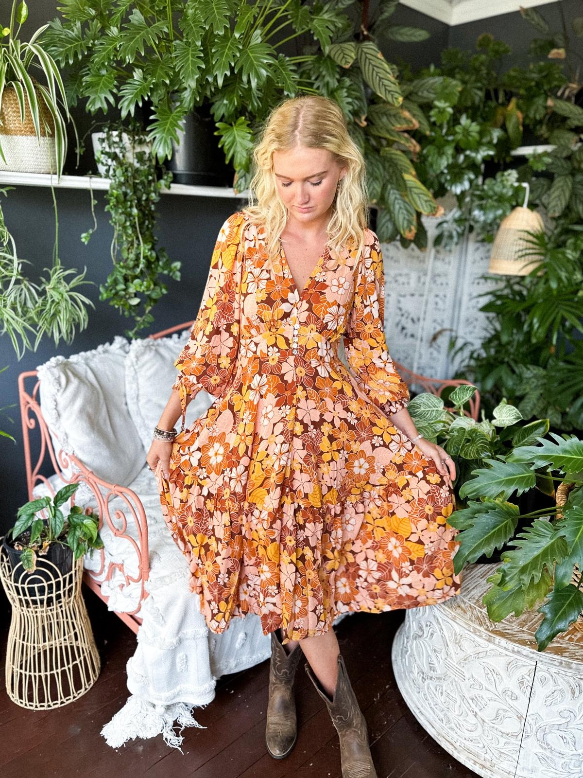 DRESS 201141213 TAYLAH MIDI CARMELITA - Naked Gypsy