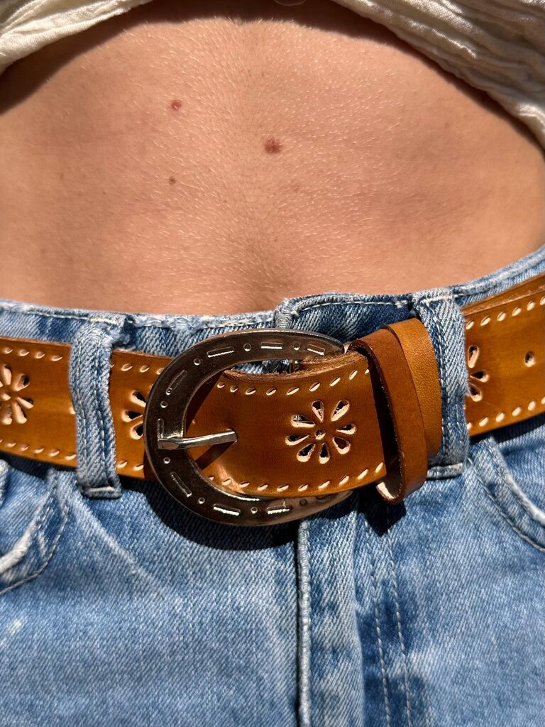 Naked Gypsy DAISY CUT OUT TAN BELT