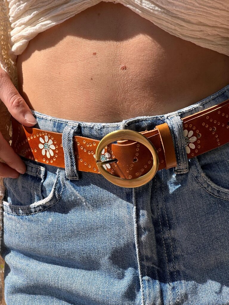 Naked Gypsy DAISY BLUE & TAN BELT