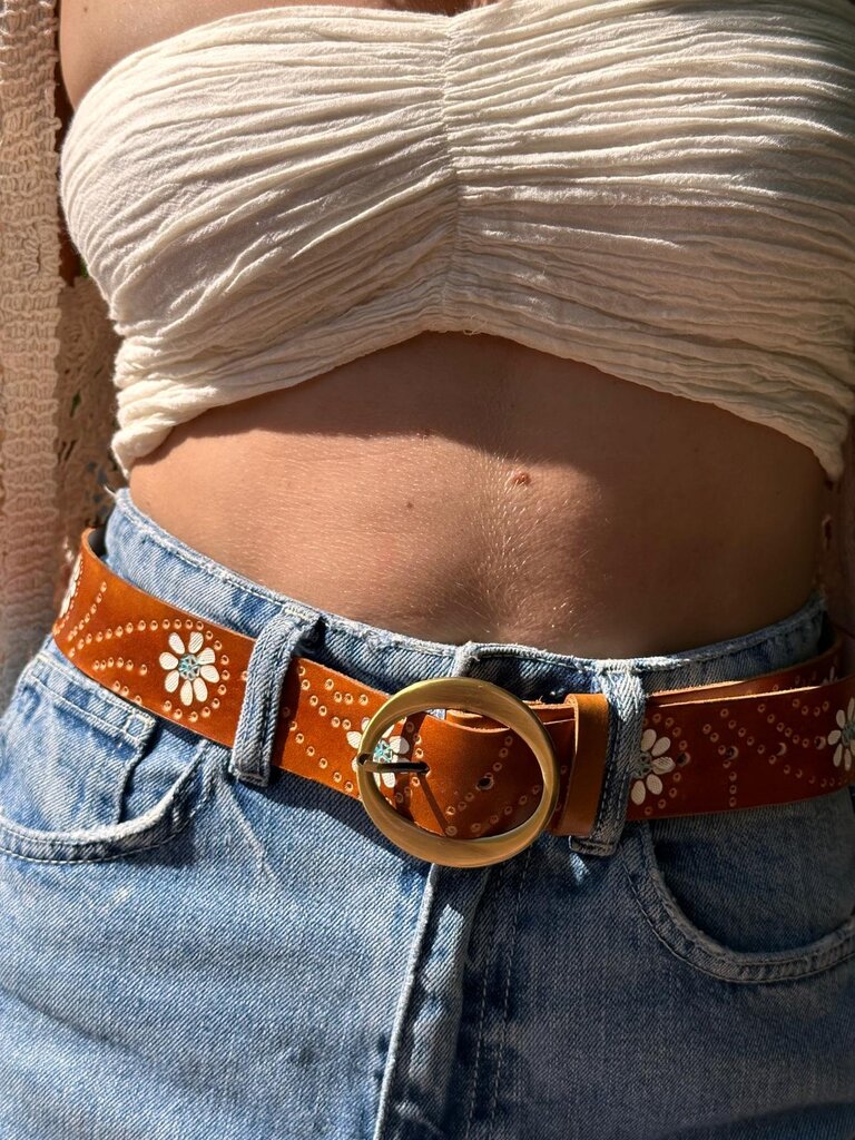 Naked Gypsy DAISY BLUE & TAN BELT