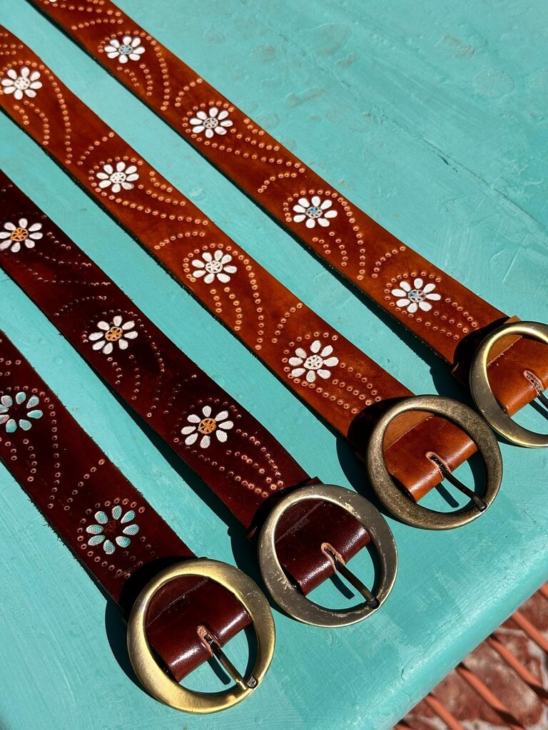 Naked Gypsy DAISY WHITE & TAN BELT