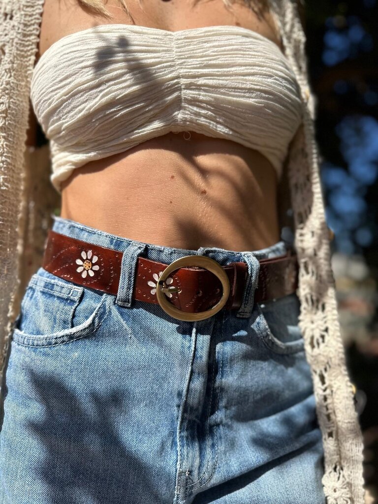Naked Gypsy DAISY WHITE & CHOC BELT