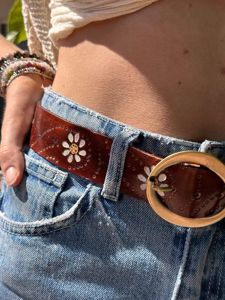 Naked Gypsy DAISY WHITE & CHOC BELT