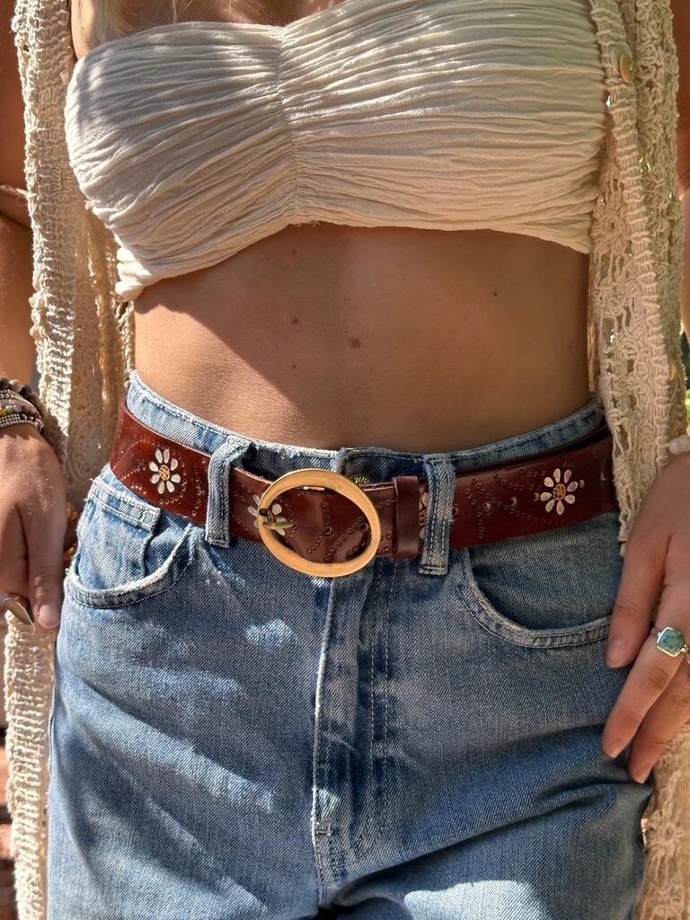 Naked Gypsy DAISY WHITE & CHOC BELT
