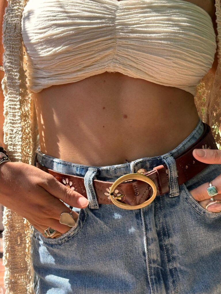 Naked Gypsy DAISY WHITE & CHOC BELT