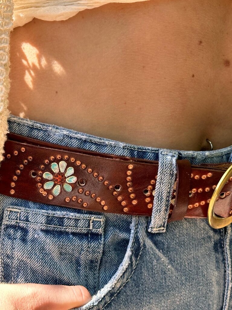 Naked Gypsy DAISY BLUE & CHOC BELT