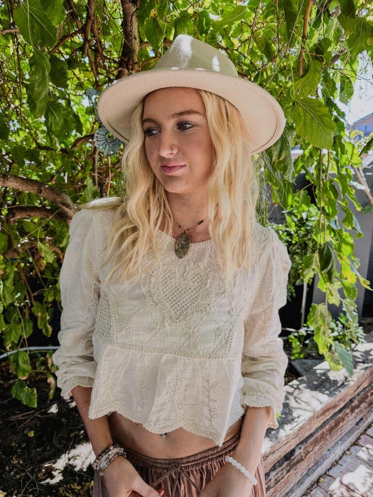 Naked Gypsy LUCY VINTAGE CREAM TOP