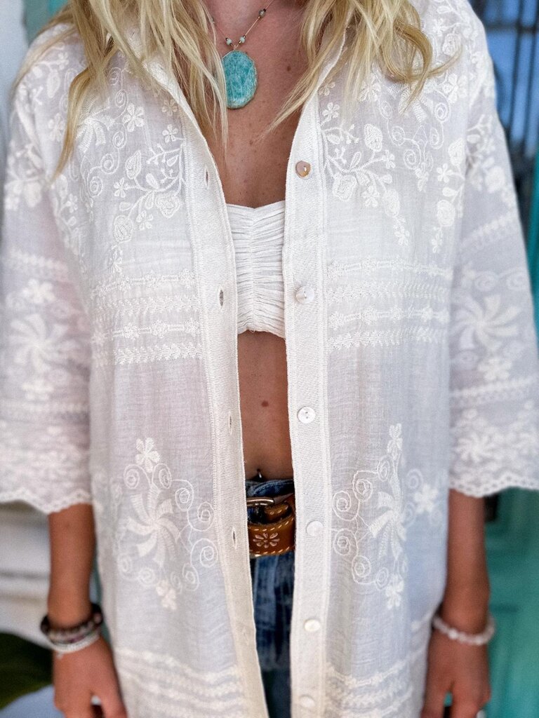 Naked Gypsy FLORA VINTAGE CREAM SHIRT