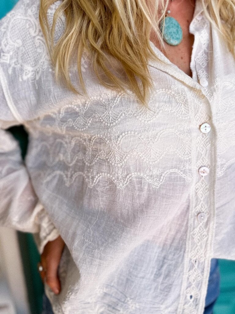 Naked Gypsy DOLLY SHIRT VINTAGE CREAM