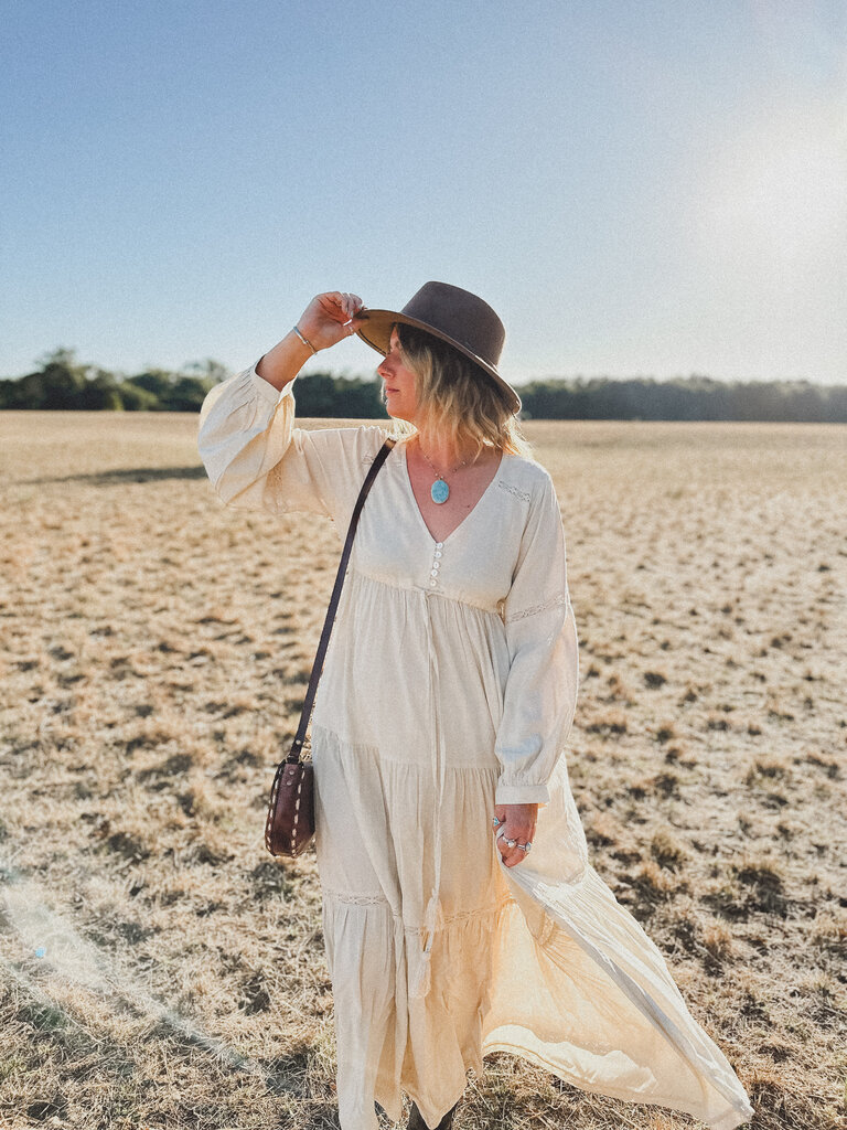 Moon Flower The Label GRACE VINTAGE CREAM MAXI