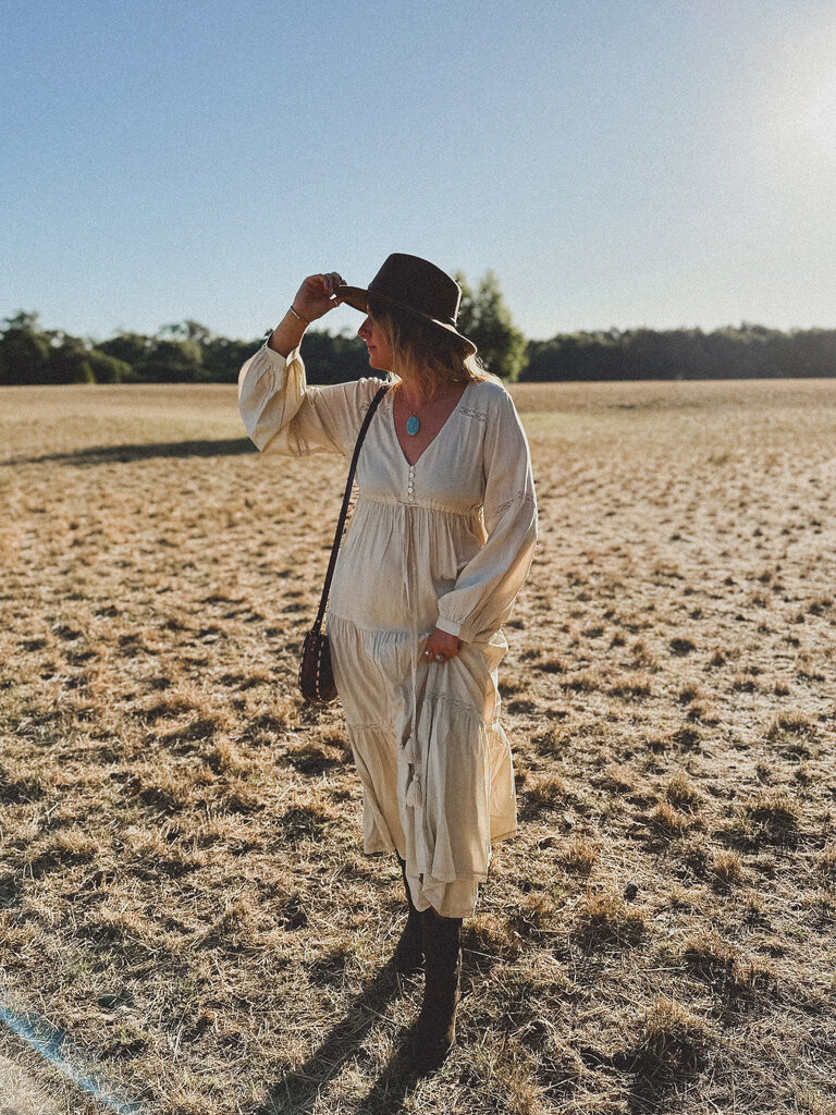 Moon Flower The Label GRACE VINTAGE CREAM MAXI