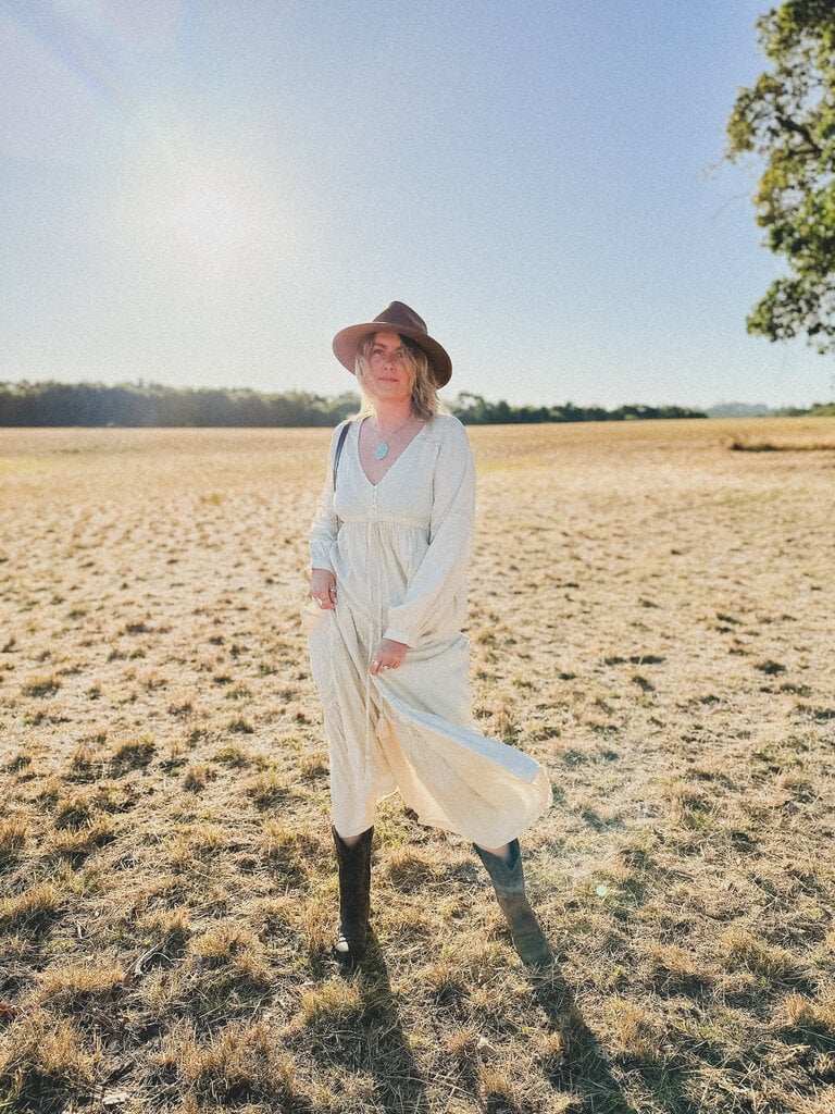 Moon Flower The Label GRACE VINTAGE CREAM MAXI