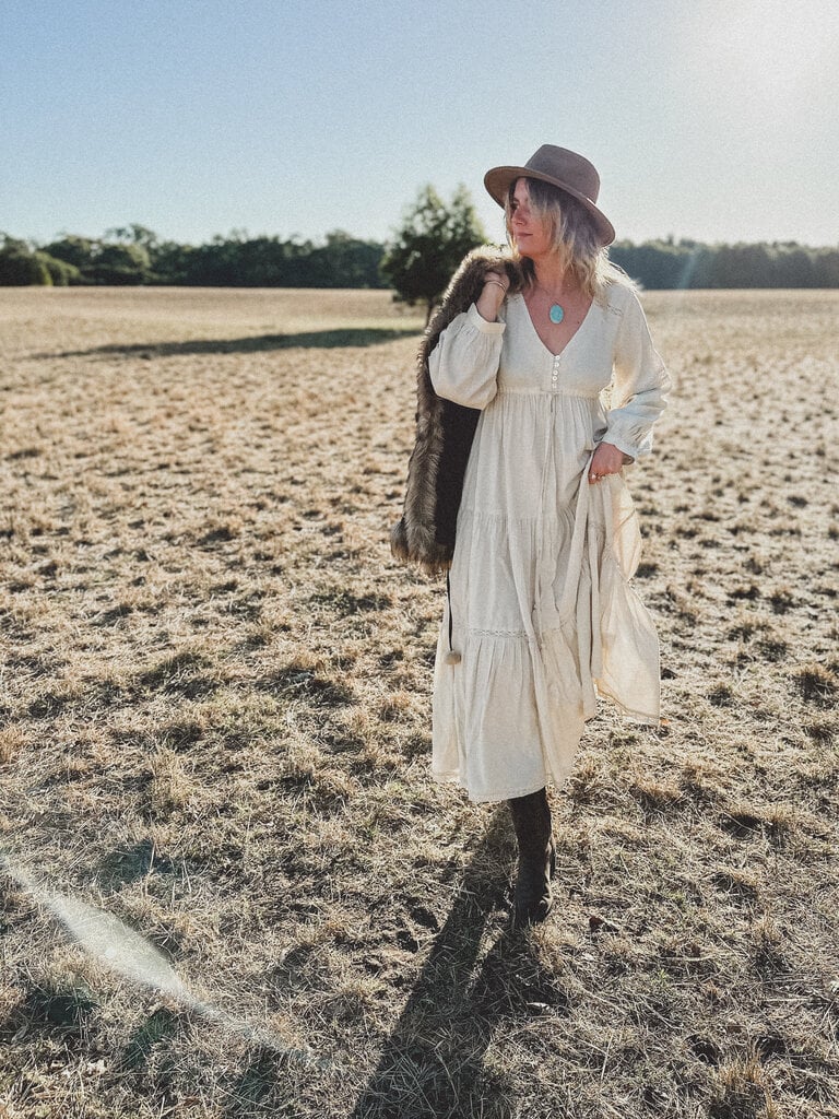 Moon Flower The Label GRACE VINTAGE CREAM MAXI