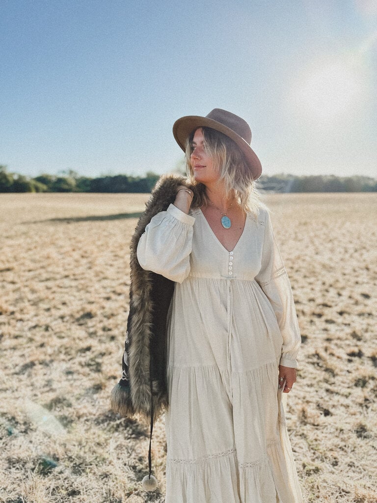 Moon Flower The Label GRACE VINTAGE CREAM MAXI