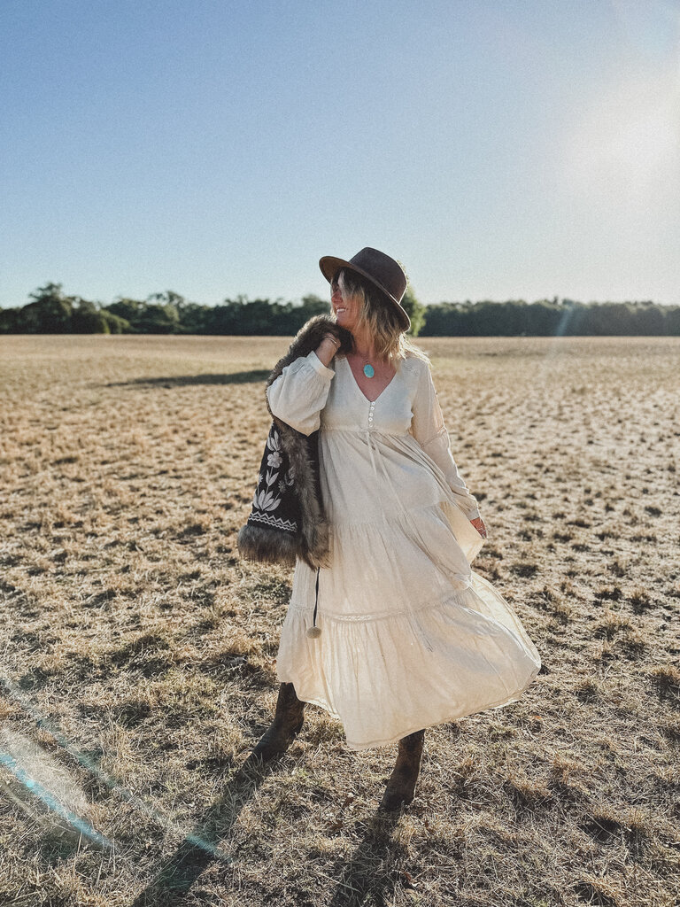 Moon Flower The Label GRACE VINTAGE CREAM MAXI