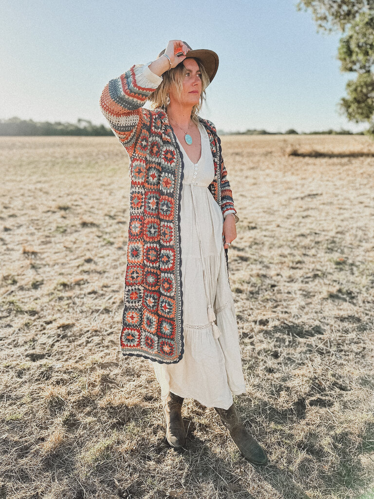 Naked Gypsy DESERT DREAMER SAGE CROCHET CARDIGAN