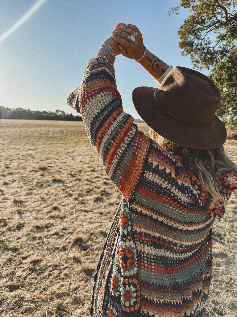 Naked Gypsy DESERT DREAMER SAGE CROCHET CARDIGAN