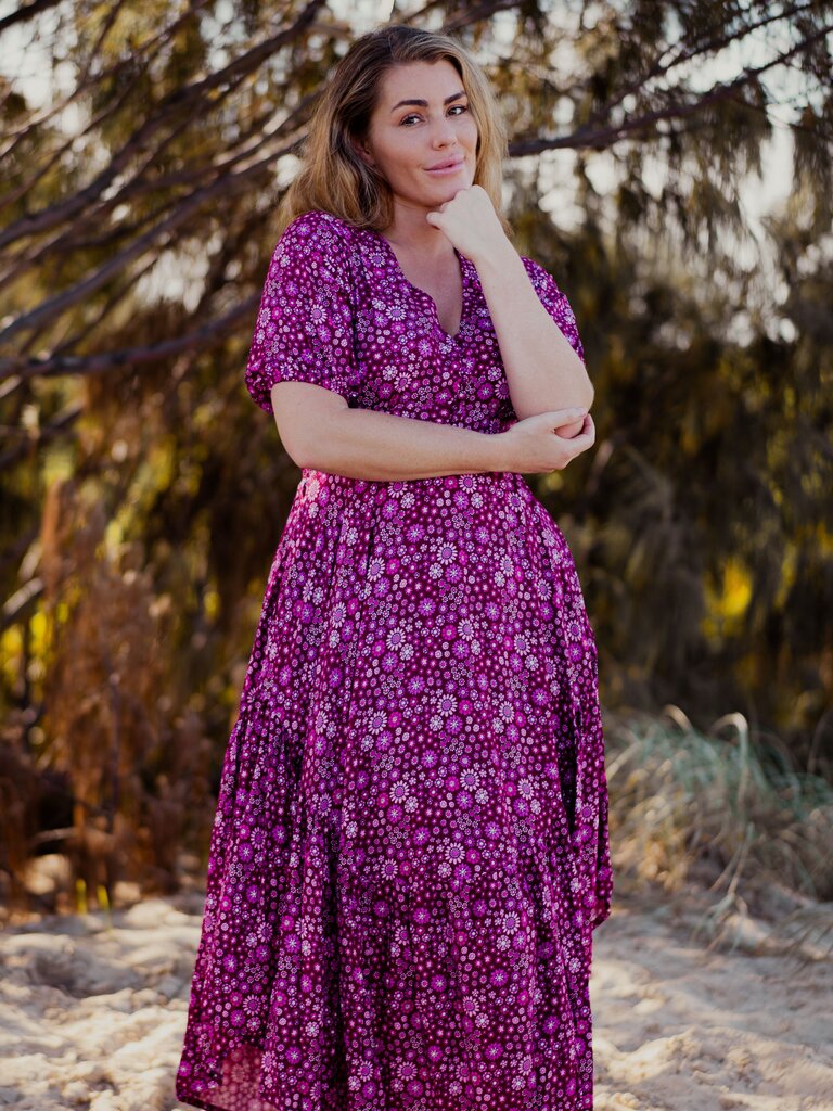 Honey & Stone Co VERA MAXI BOYSENBERRY