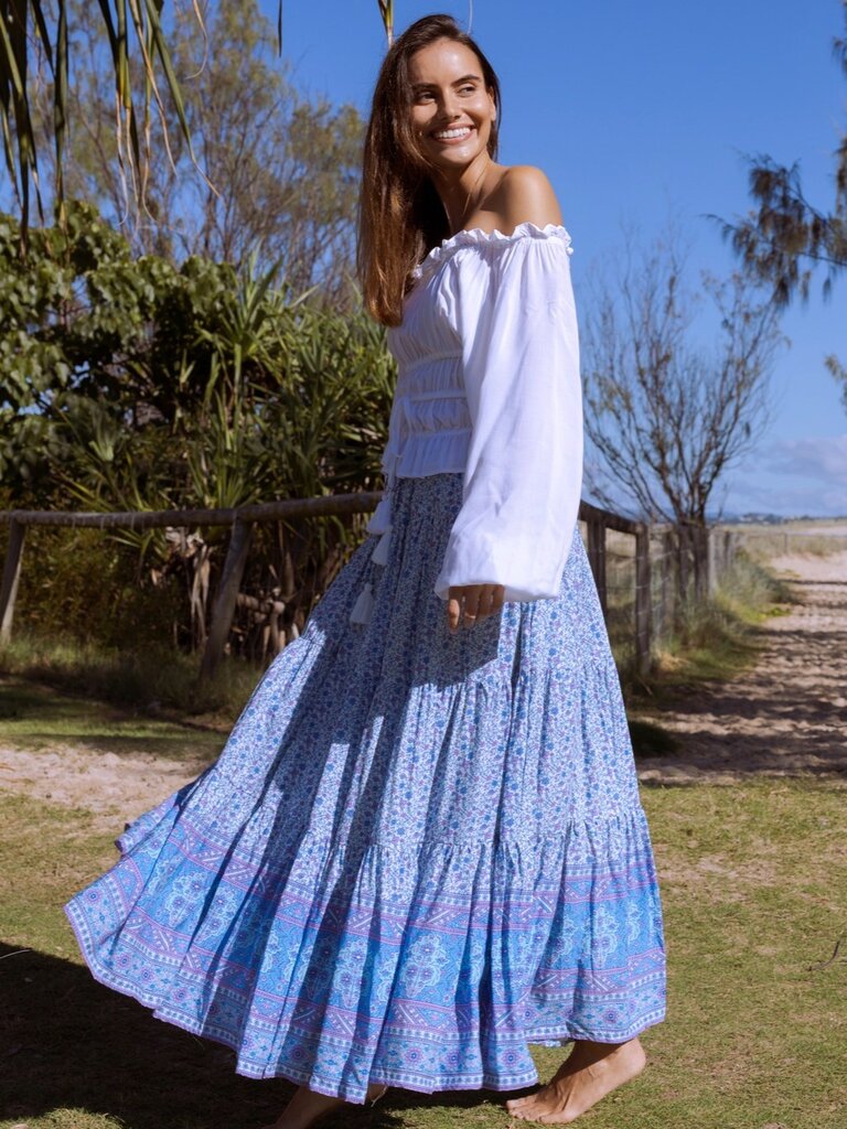 Honey & Stone Co OAKLEY AZURE MAXI SKIRT