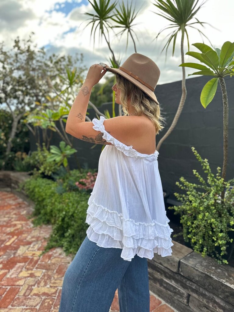 Moon Flower The Label LENI WHITE TOP