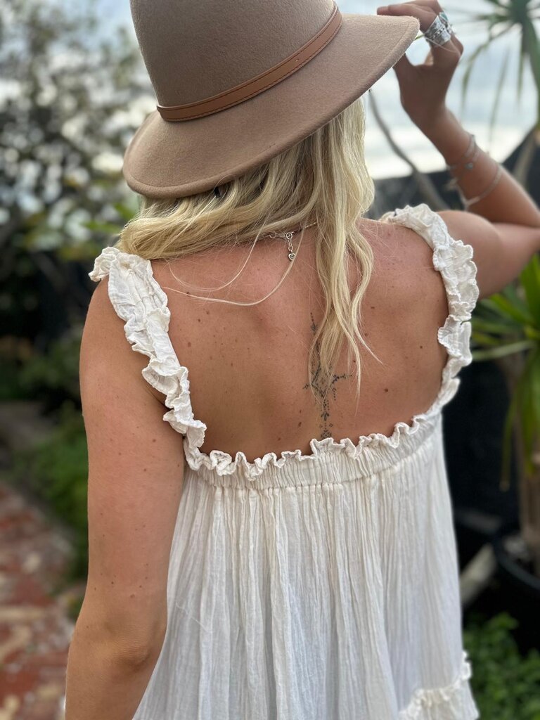 Moon Flower The Label LENI VINTAGE CREAM TOP