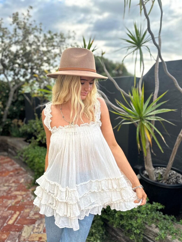Moon Flower The Label LENI VINTAGE CREAM TOP