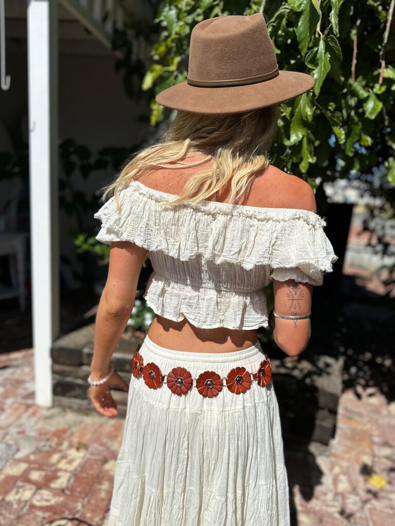 Moon Flower The Label ROMY VINTAGE CREAM TOP