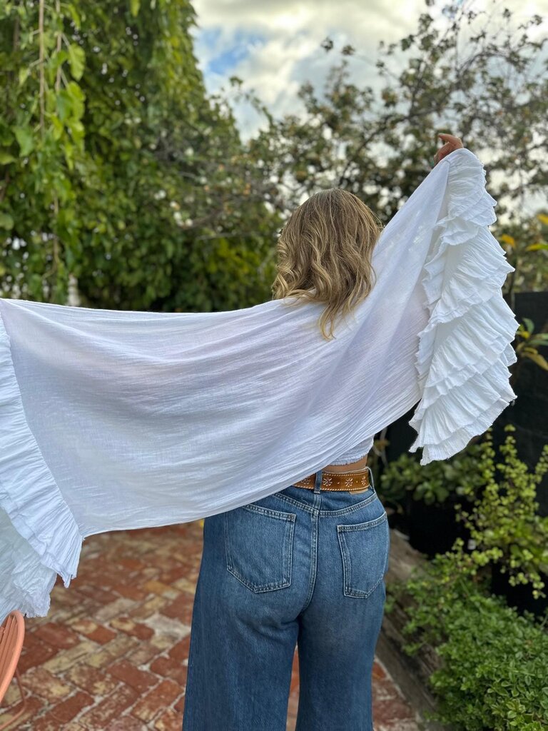 Moon Flower The Label IRIS WHITE SCARF