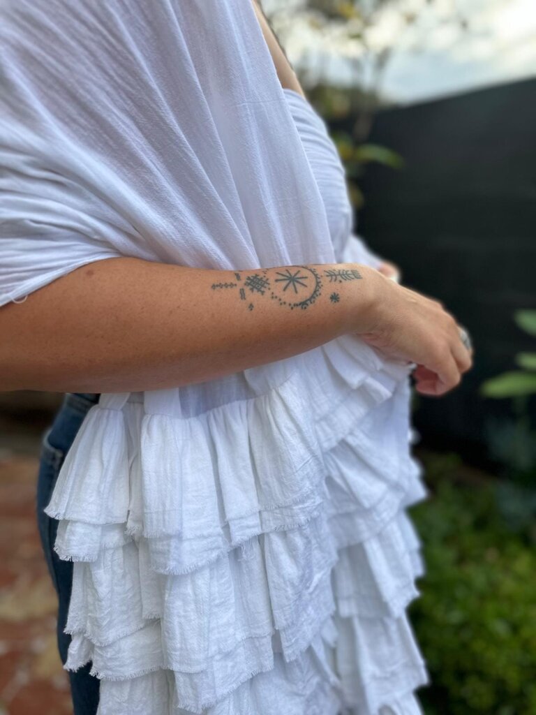 Moon Flower The Label IRIS WHITE SCARF