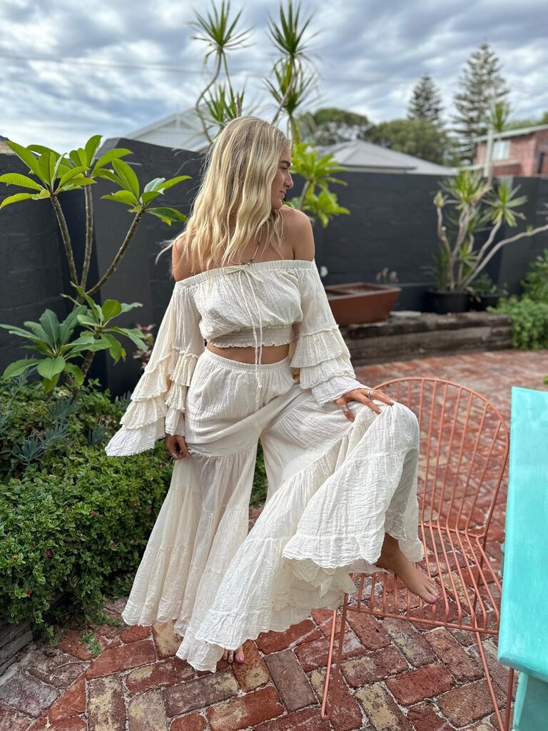 Moon Flower The Label SCOUT VINTAGE CREAM PANTS