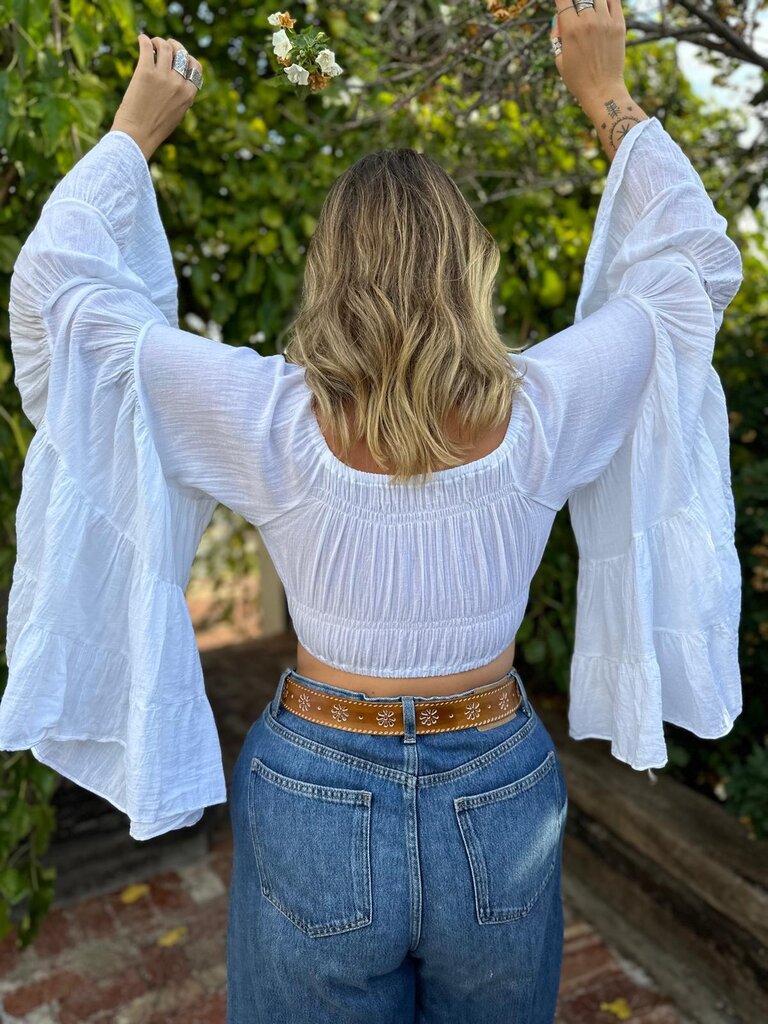 Moon Flower The Label GIA WHITECROP TOP