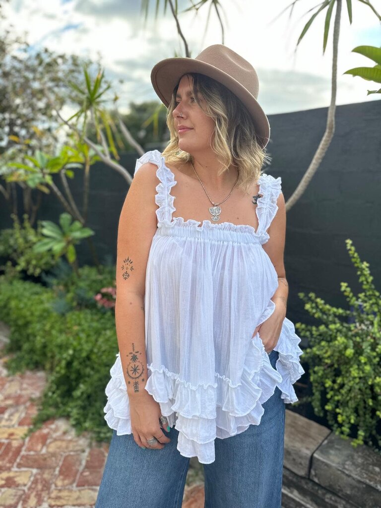 Moon Flower The Label LENI WHITE TOP