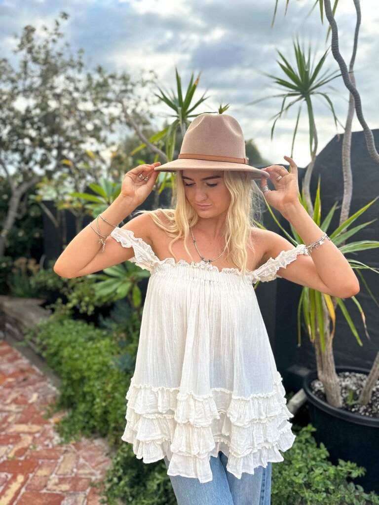 Moon Flower The Label LENI VINTAGE CREAM TOP