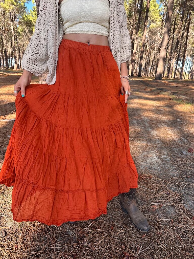 NORA TERRACOTTA MAXI SKIRT