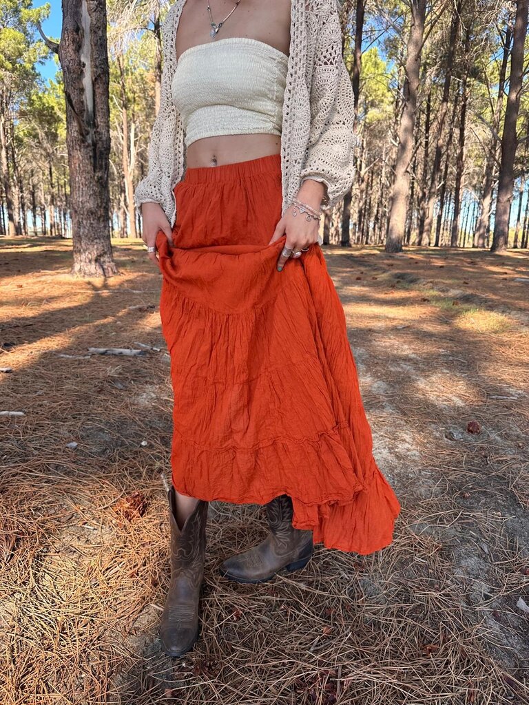 NORA TERRACOTTA MAXI SKIRT