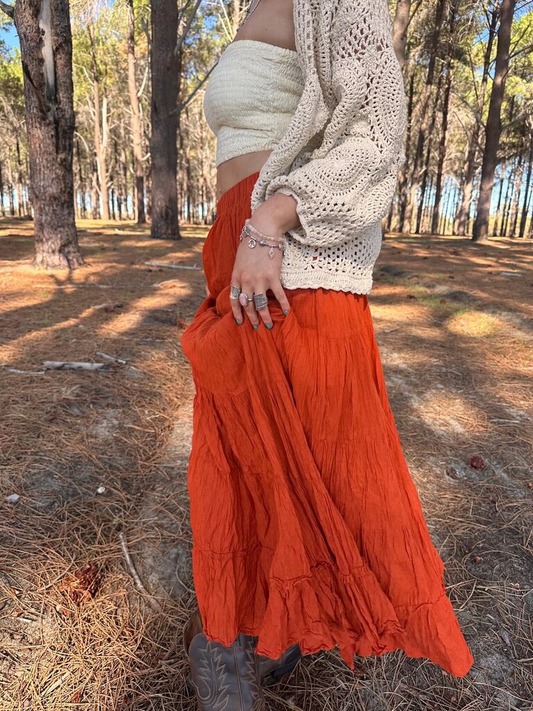 NORA TERRACOTTA MAXI SKIRT