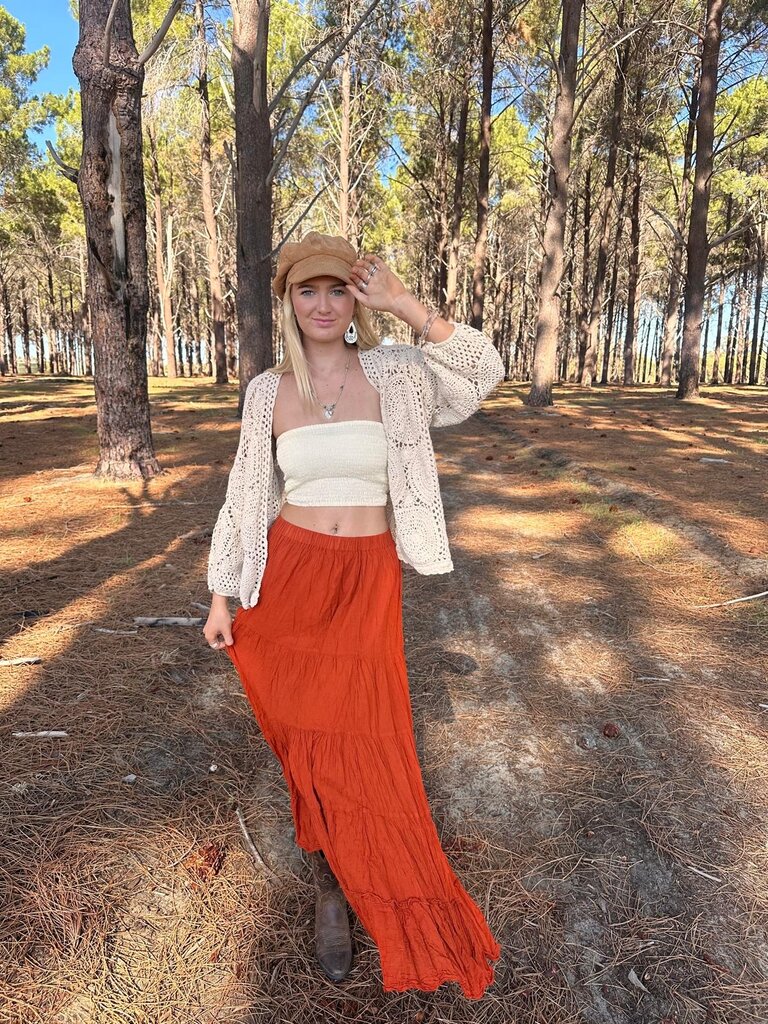 NORA TERRACOTTA MAXI SKIRT