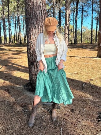 Moon Flower The Label NORA SAGE GREEN MAXI SKIRT Moon Flower The Label NORA SAGE GREEN MAXI SKIRT