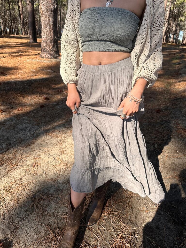 NORA CHARCOAL MAXI SKIRT