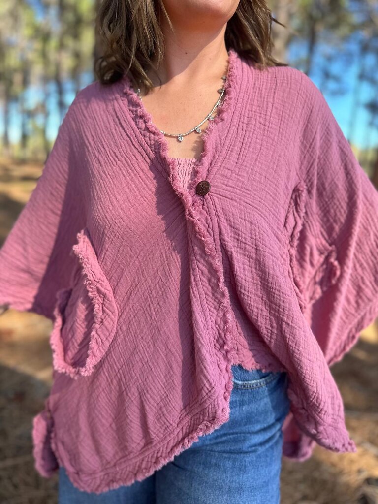Moon Flower The Label JESS TEA ROSE CARDIGAN