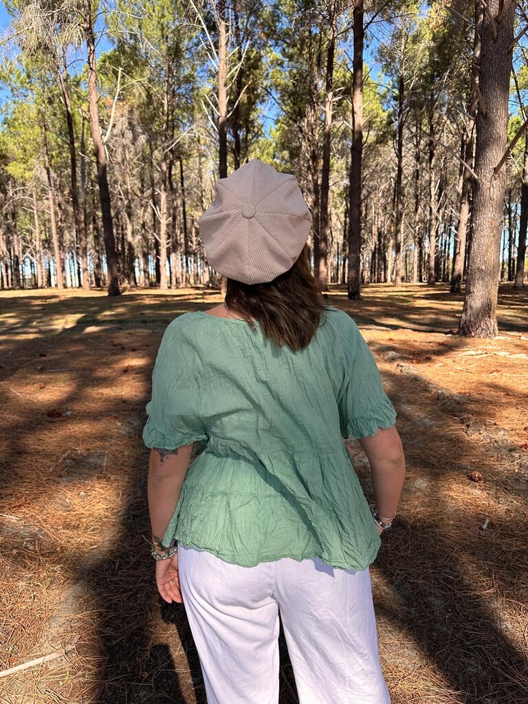 Moon Flower The Label EDEN SAGE GREEN TOP
