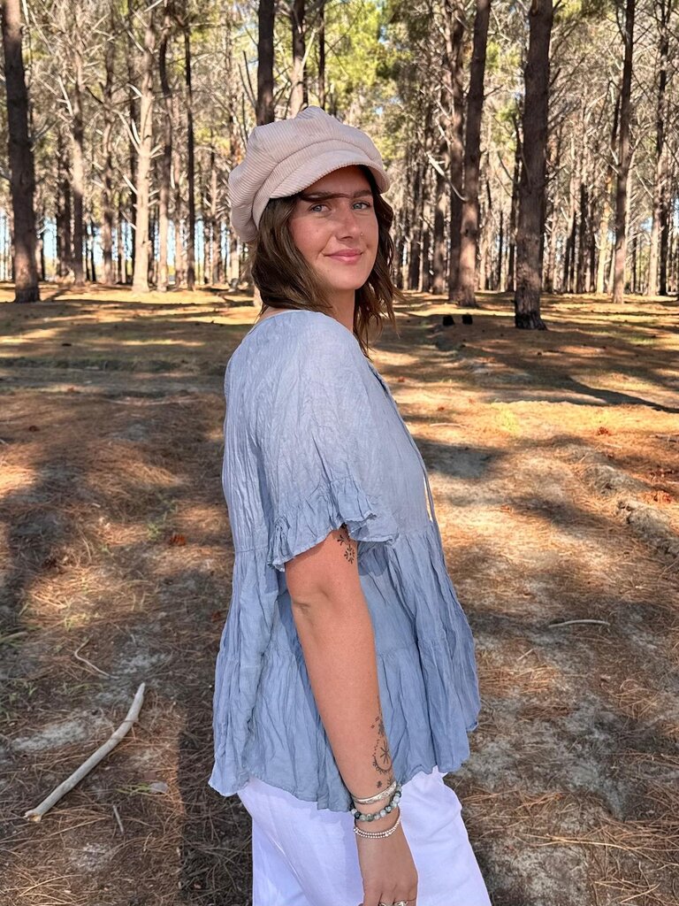 Moon Flower The Label EDEN ICE BLUE TOP