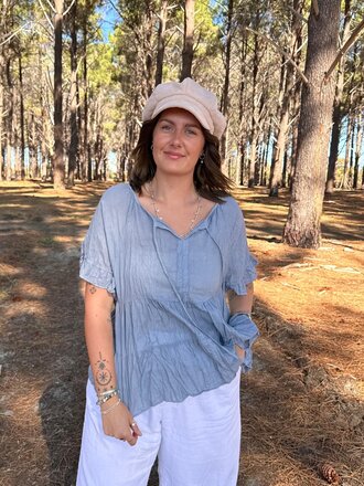 Moon Flower The Label EDEN ICE BLUE TOP Moon Flower The Label EDEN ICE BLUE TOP