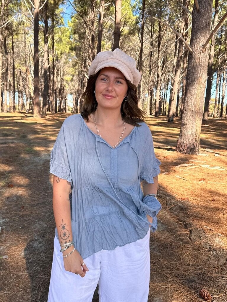 Moon Flower The Label EDEN ICE BLUE TOP