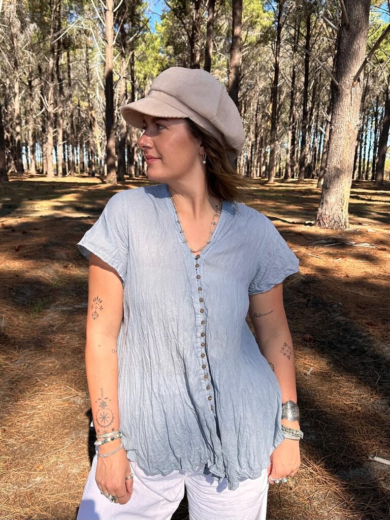 Moon Flower The Label EMMA ICE BLUE TOP